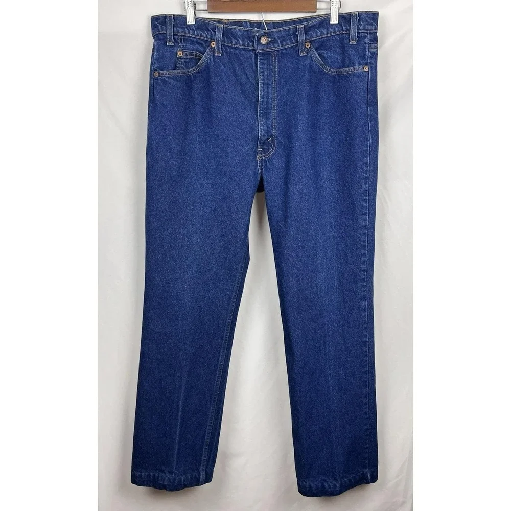 Levi's 517 Bootcut Orange Tab Jeans 40x32 Fits 38x30 USA Dark Wash True Vintage